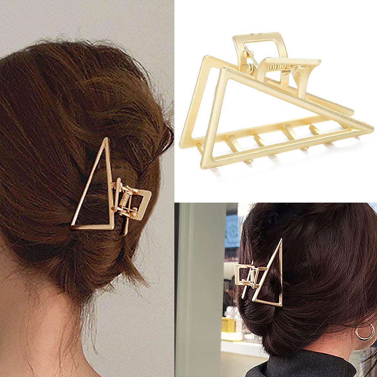 Acenail Large Metal Hair Clips Hollow Hair Jaw Clamp Clips Half Bun Hairpins Hair Catch Barrette for Thick Hair Fashion Hair Claw Clips for Women and Girls (Hair Clip B)