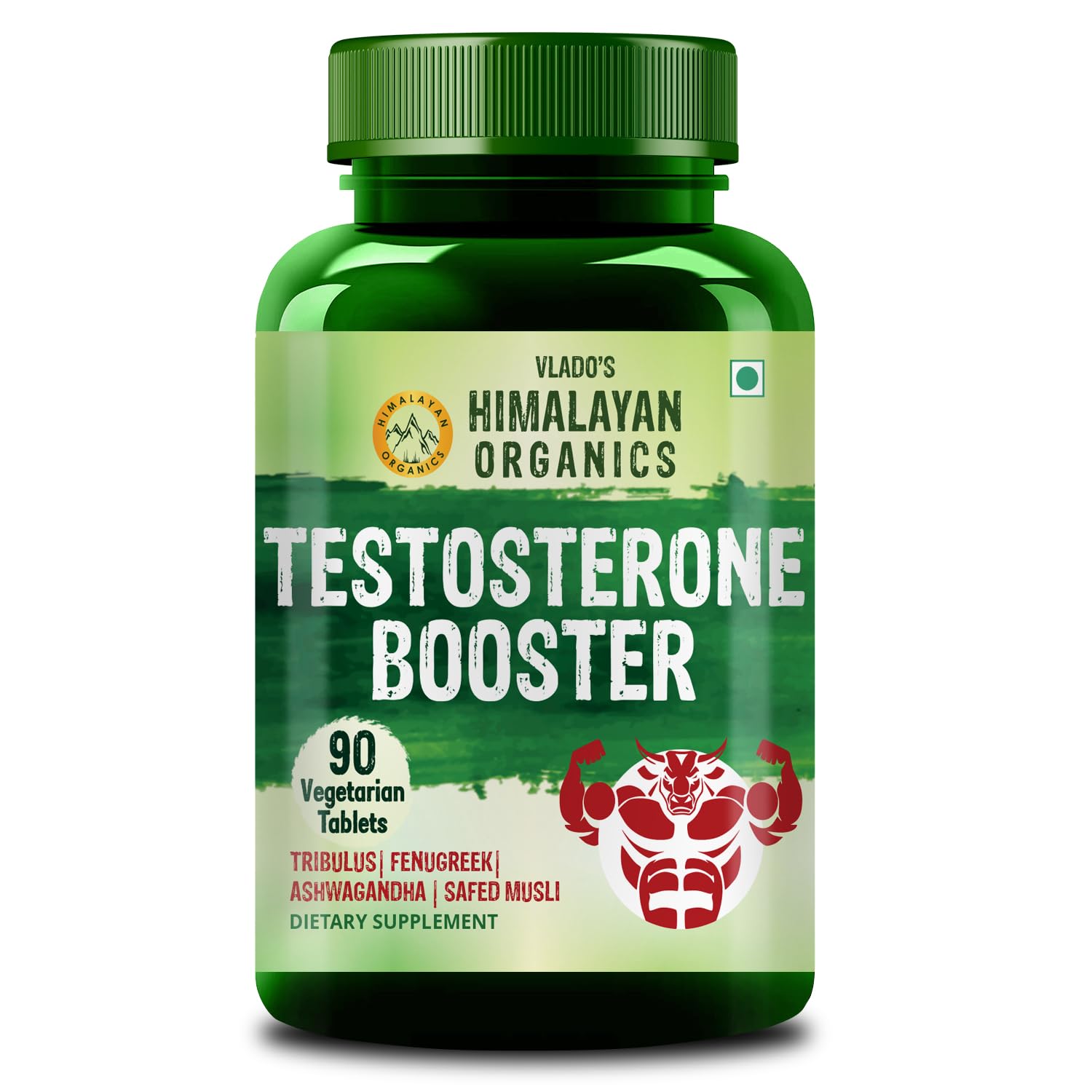 Vlado's Himalayan Organics Testosterone Supplement For Men With, Magnesium,Tribulus Terrestris, Fenugreek, Ashwagandha & Safed Musli - 90 Veg Tablets