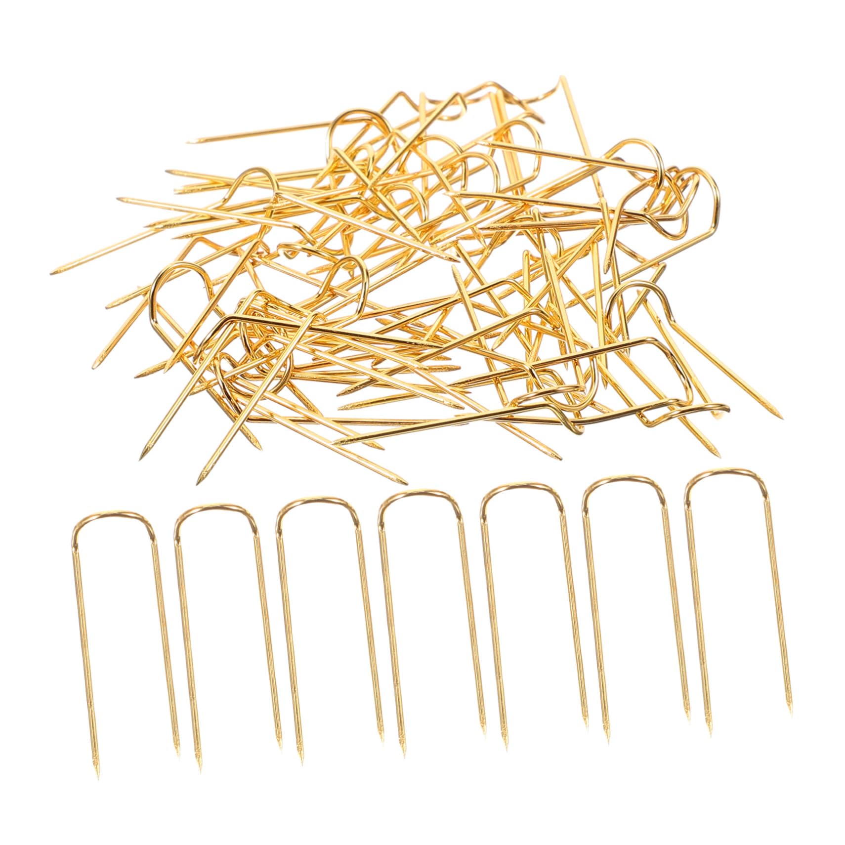 VILLCASE 50pcs U-Shaped Fixed Pin for Fabric Carbon Steel Professional Sewing Needles Hand Sewing Blocking Needle