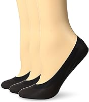 HUE Perfect Edge No-Show Liner Socks 3-Pack Black - Slim Fit Invisible Liners for Flats & Loafers