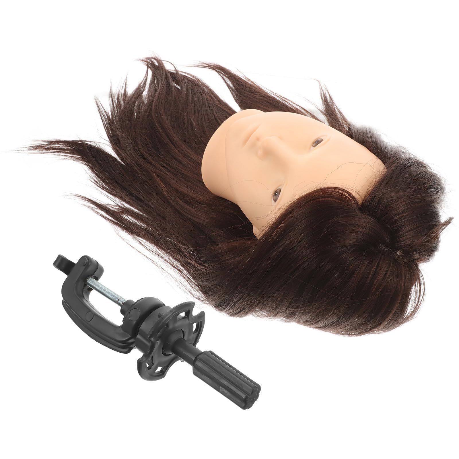 Cabilock Testa di Manichino per Parrucchieri con Chioma Veri, Versatile e Facile da Acconciare, per Saloni e Studenti di Hairstyling, Esemplare di Pratica Professionale