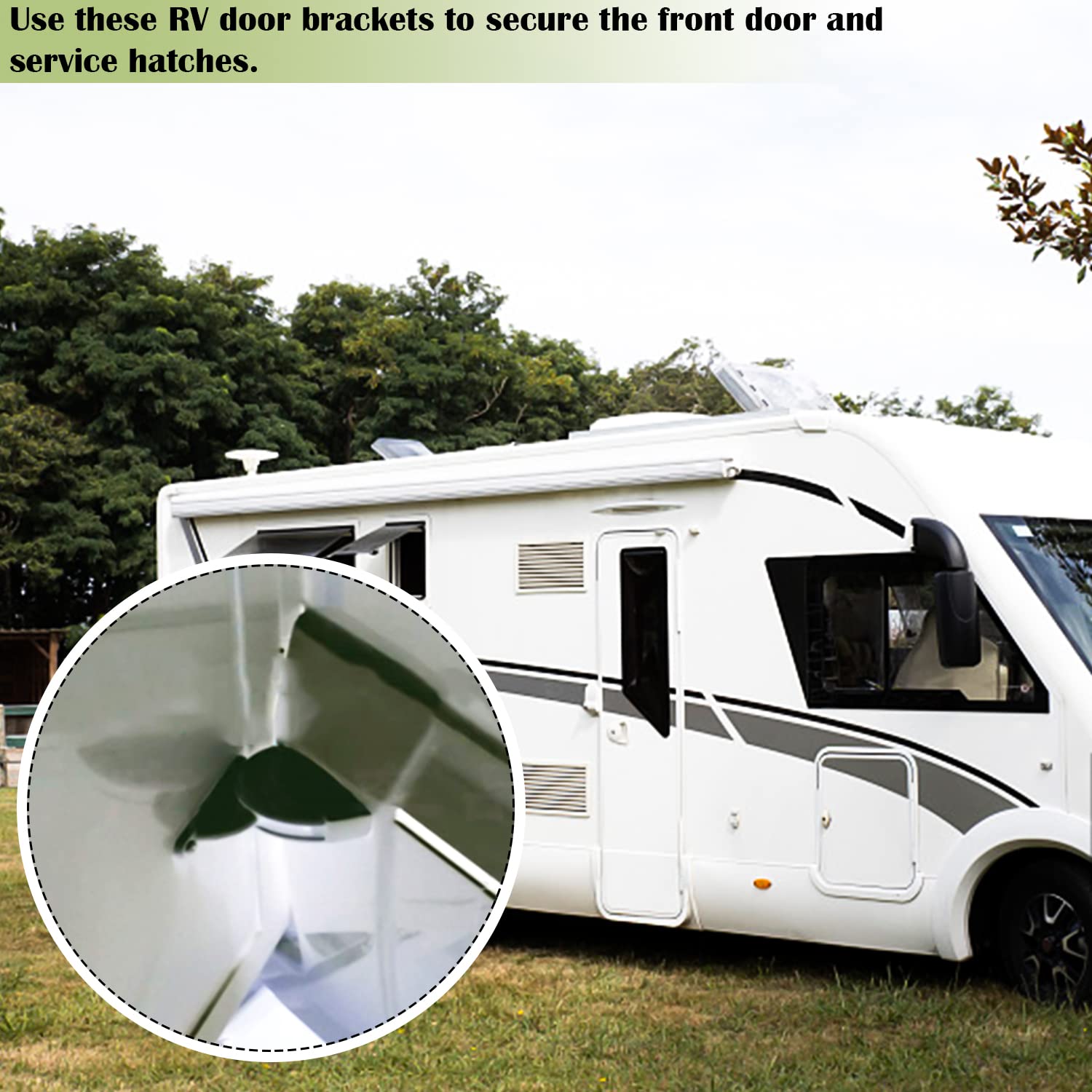 Fermaporta Camper Nero 2 Pezzi Serratura di Bloccaggio Bianca Fermaporta a Forma di T Accessori Camper
