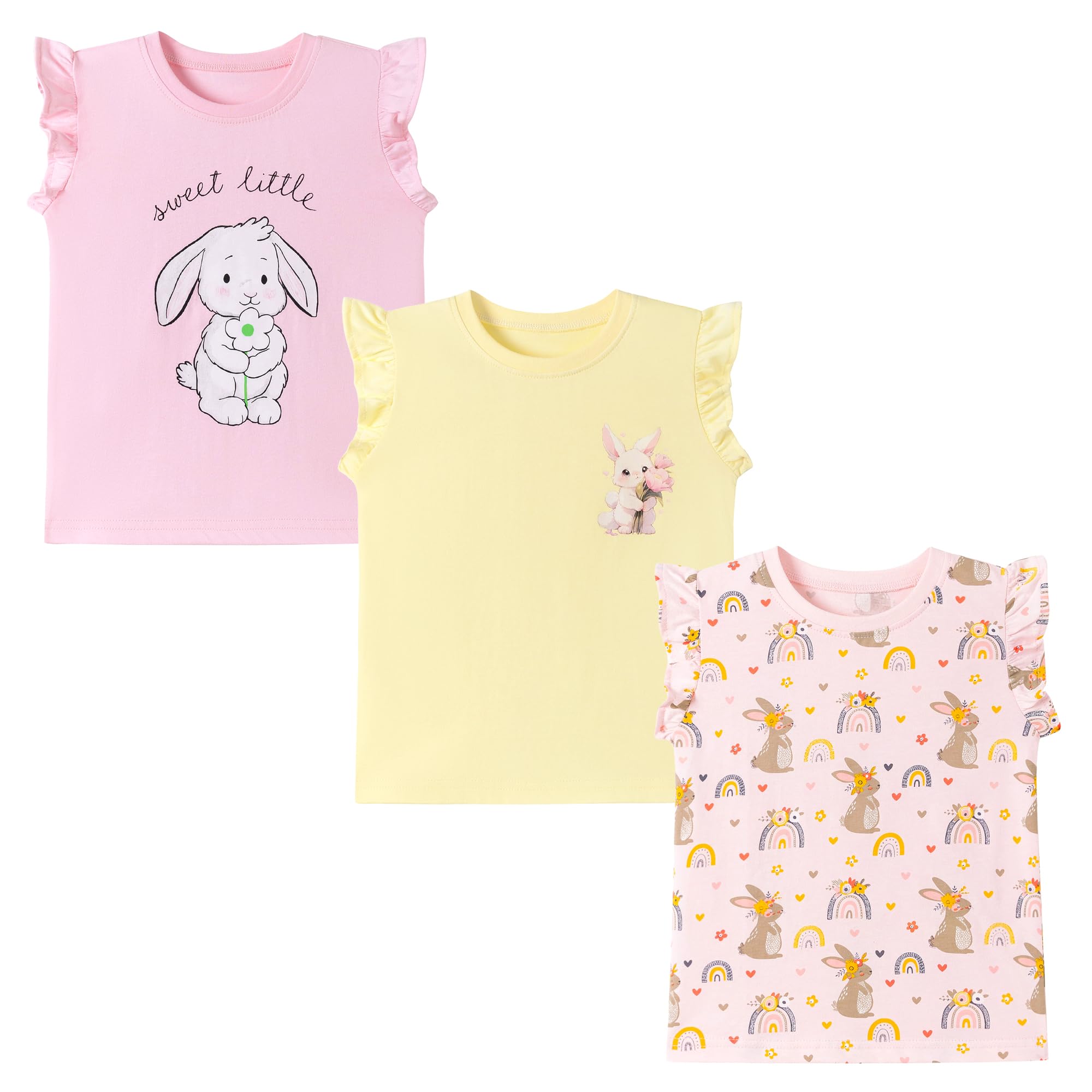 Camisetas de Manga Corta Niñas, Camiseta Algodon para Niña de Verano, Cuello Redondo T-Shirts Moda Informal Tops para Niños 3-8 Años — view 8