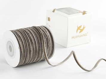 HUIHUANG Brown Velvet Ribbon 1/8 inch x 50 Yards Thin Velvet Ribbon Single Face Vintage Coffee Ribbons for Gift Wrapping, Christmas Ornaments, Invitations, DIY Crafts, Tags, Fall Decor