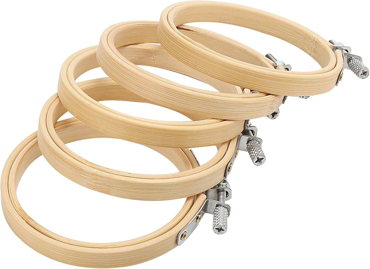 SENJEOK 20Pcs 3 Inch Bamboo Embroidery Hoop, Bamboo Circle Cross Stitch Hoop Ring for Craft Sewing, DIY Project, Decoration