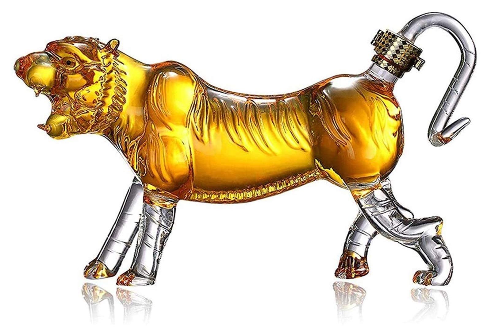Dekanter Roaring Tiger Liquor Whiskey Dekanter – 1000 ml Weindekanter Whiskykaraffe für Likör, Wodka oder Weindekanter (Tiger 1000 ml)