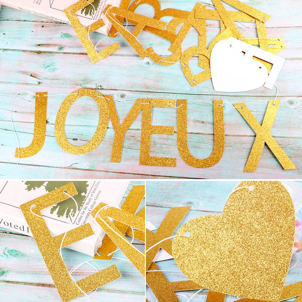 Bannière Joyeux Anniversaire Guirlande Glitter - Or - 3,6m - Décoration Fête