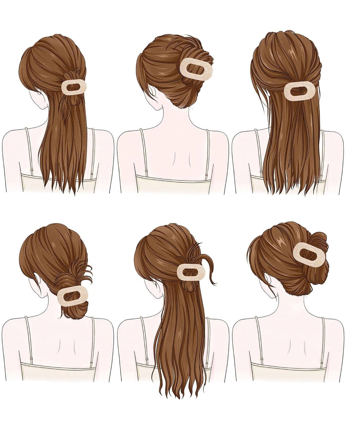 Mesovor 4 Pack French Flat Hair Clips for Women, 3.74" Nonslip Stylish Round Duckbill Lay Flat Hair Claw | Side Slide Volume Flat Hairclips for Lying Down, Yoga, Driving (Mermaid Crack) - Image 9