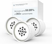 Clearly Filtered 3-Pack Water Pitcher Replacement Filters - 99.99% Removal of 365+ Contaminants, 100-Gallon Life Each