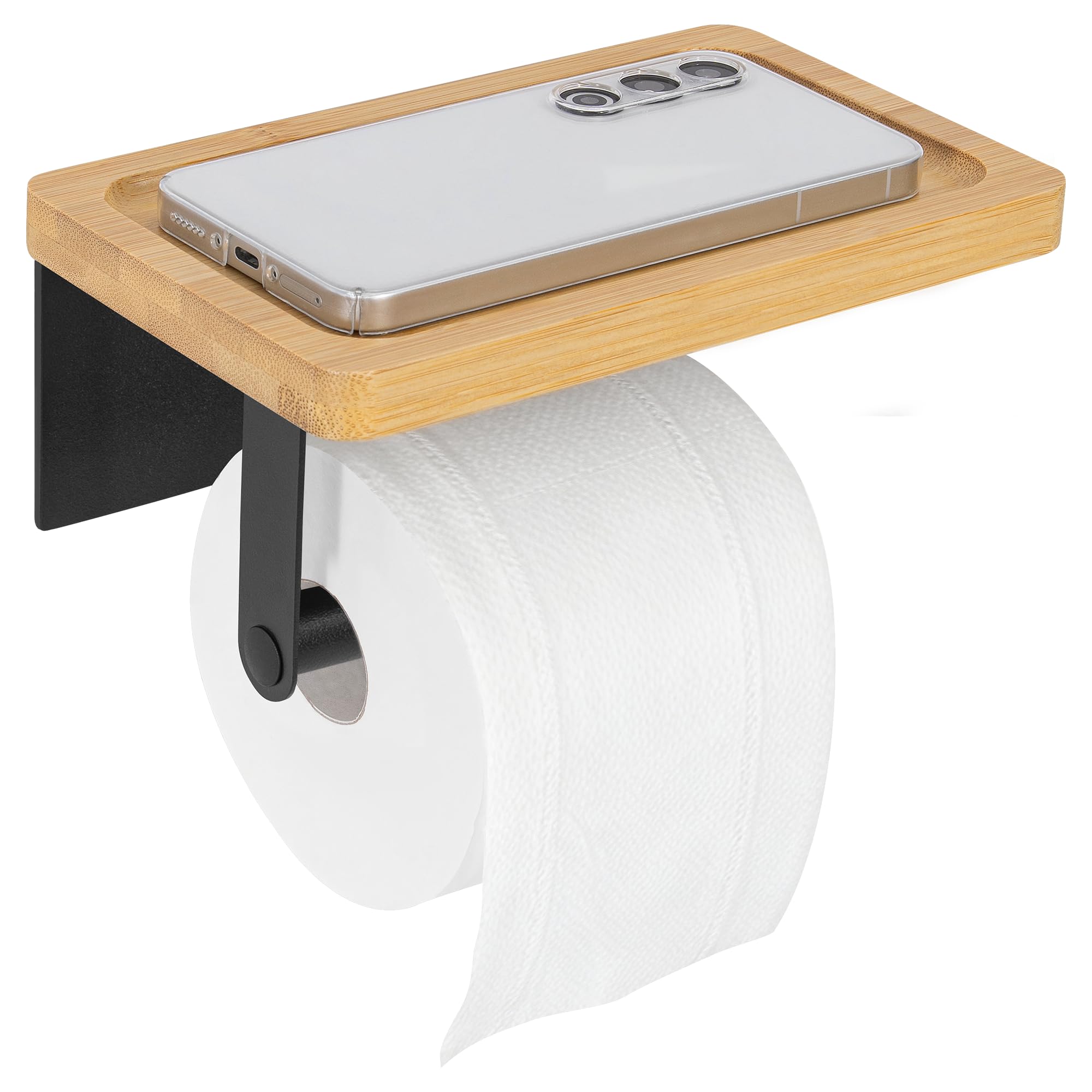 LASUK Toilet Paper Holder, 1 Tier - Holds 1 Roll, Black — image 1