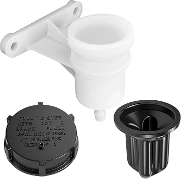 Clutch Hydraulic Fluid Reservoir Cap & Diaphragm & Reservoir- Compatible with Ford F150/Ranger F2TZ7K505A - Direct Replacement Black Manual Transmission Cap