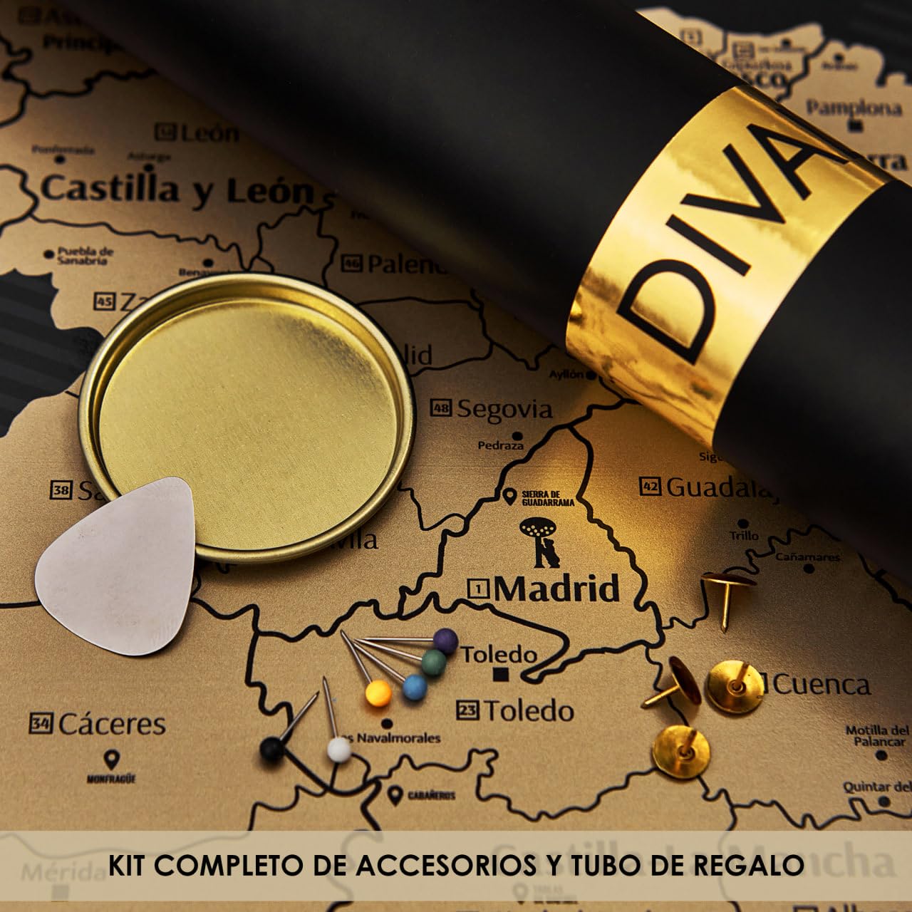 Grande Mapa de España Para Rascar - Mapa Para Marcar Viajes de España - Scratch off Spain Map - Scratchable Spain Poster