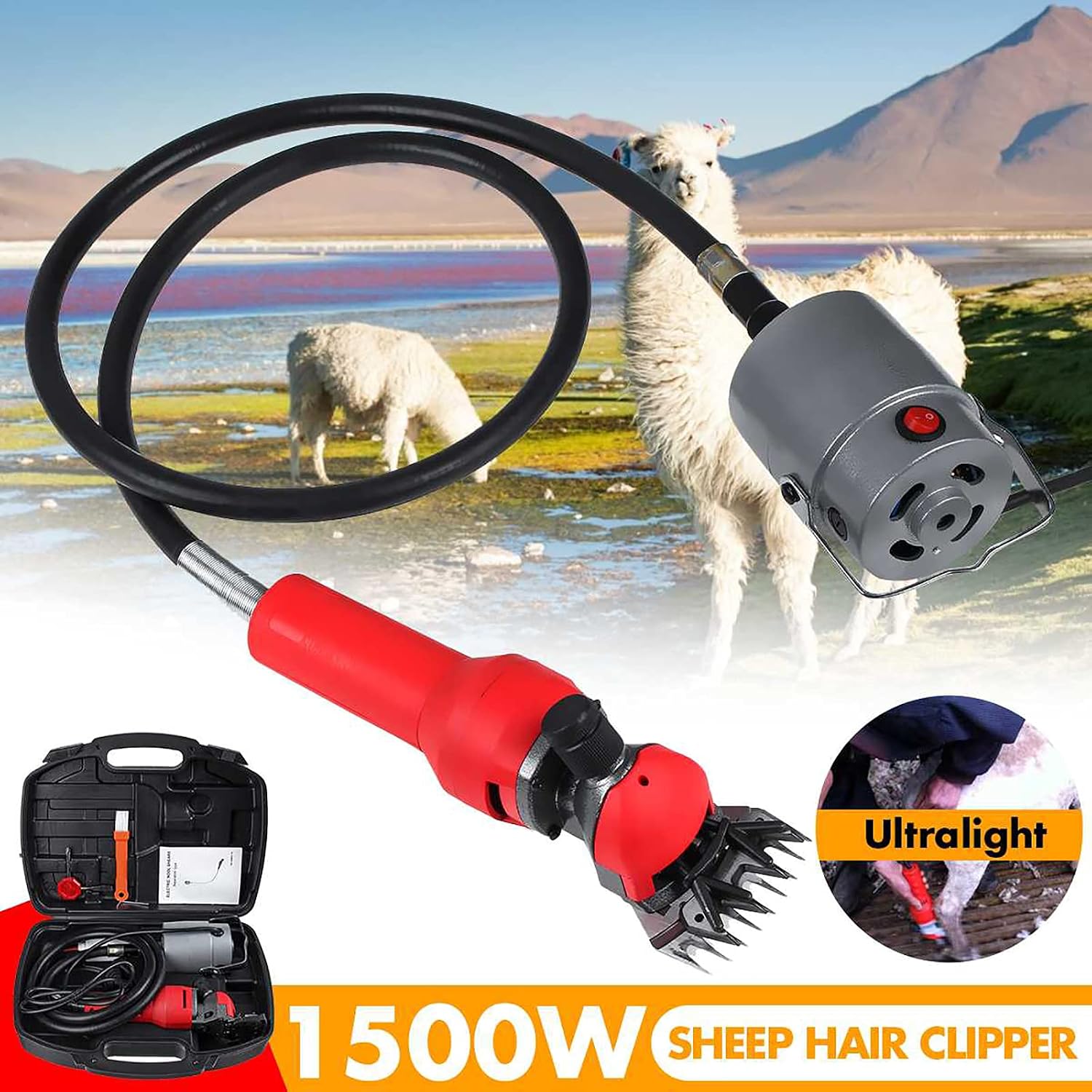 Electric Sheep Clippers Goat Shearing Machine 690W Ultralight Farm 13 Teeth Cutter Wool Scissor Cut with Box