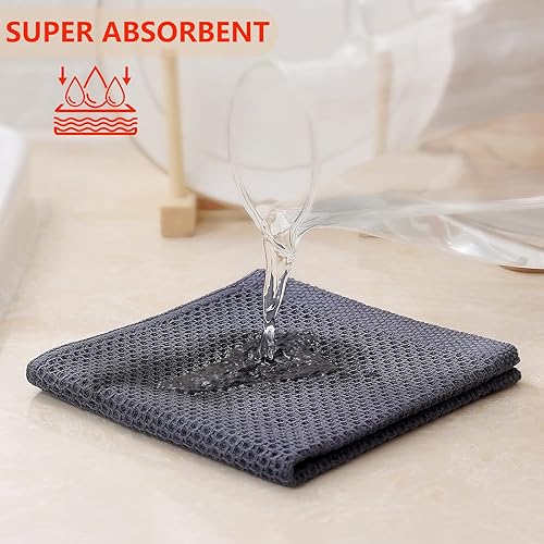 Miniatura 3 de Kitinjoy - Paños de cocina 100% algodón, paquete de 6 paños de cocina ultra suaves y absorbentes para secar platos, toallas de cocina de secado