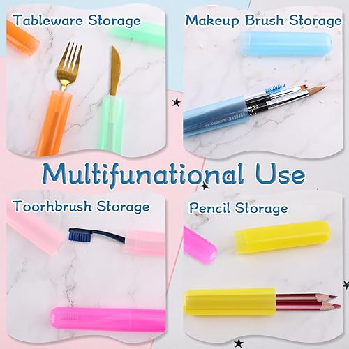 Miniatura 2 de NICEMOVIC Soporte para cepillos de dientes, 120 piezas, plástico portátil, a prueba de polvo, transpirable, para interiores y exteriores, viajes,