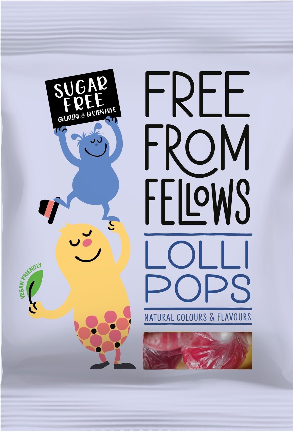 Free From Fellows Lollipops Cola & Strawberry Flavours 60g
