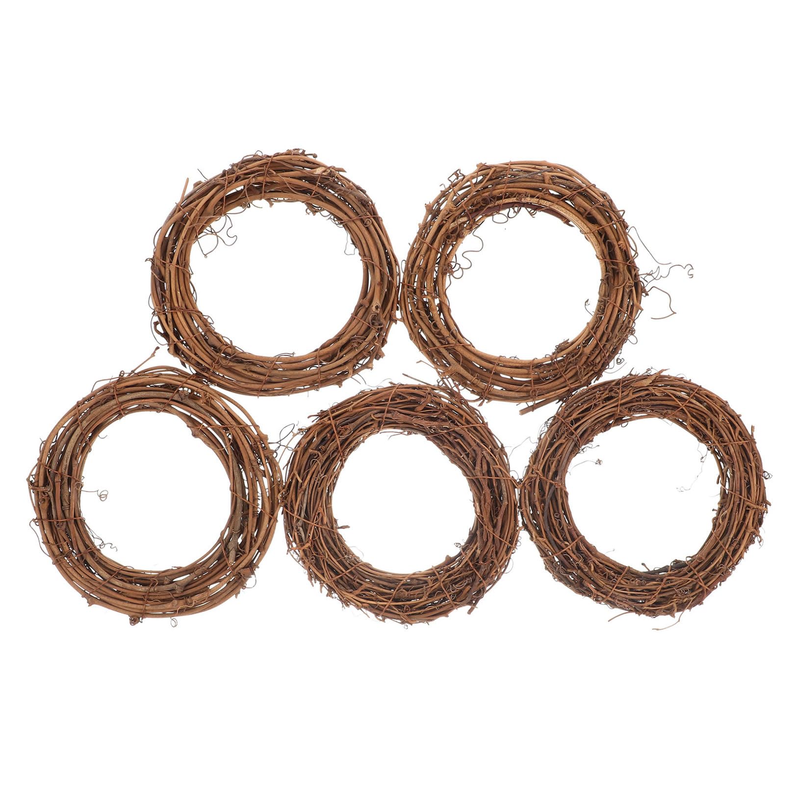 5 pezzi Anelli Intrecciati in Rattan per Ghirlande Fai da Te Decorazione Porta e Parete per Natale e Festività Base Robusta per Corona Artigianale