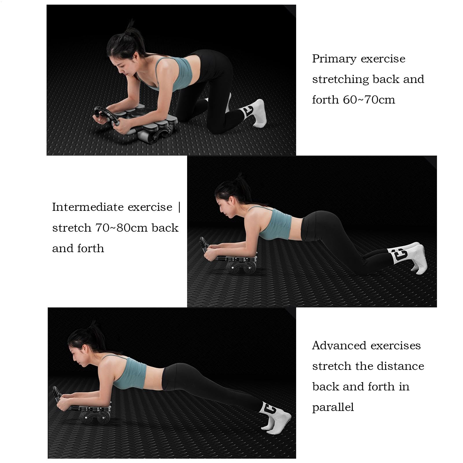 Rullo per addominali con rimbalzo automatico, attrezzo per allenamento addominale, per casa, palestra, fitness, allenamento addominali, per schiena, pancia, glutei, gambe