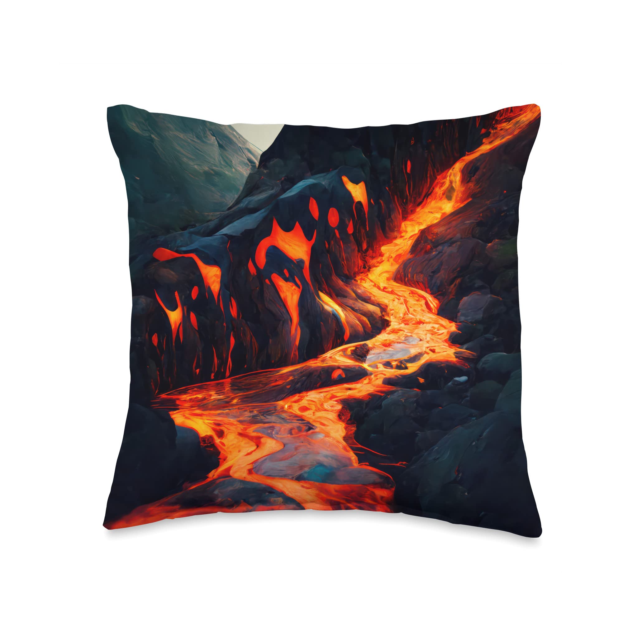 Volcano Lover Lava Geology Throw Pillow, 16x16, Multicolor