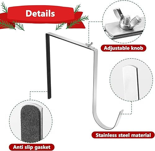 Miniatura 3 de Colgador de Corona de Lápida de Navidad- Se Ajusta 6"-11" Soporte Ajustable para Corona de Lápida de Cementerio- Soporte de Corona de Lápida