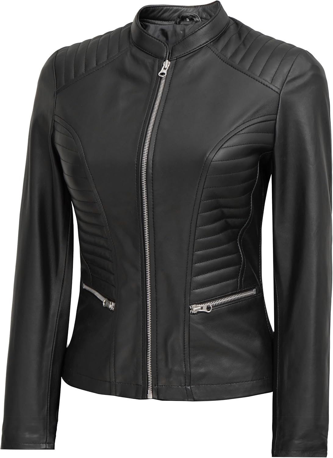 Blingsoul Real Leather Jacket Women - Cafe Racer Style Womens Leather Jackets - Image 4
