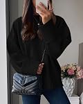 PRETTYGARDEN Women's Fall Oversized Sweaters Casual Crewneck Pullover Long Sleeve Fuzzy Chunky Knit Tops Blouse