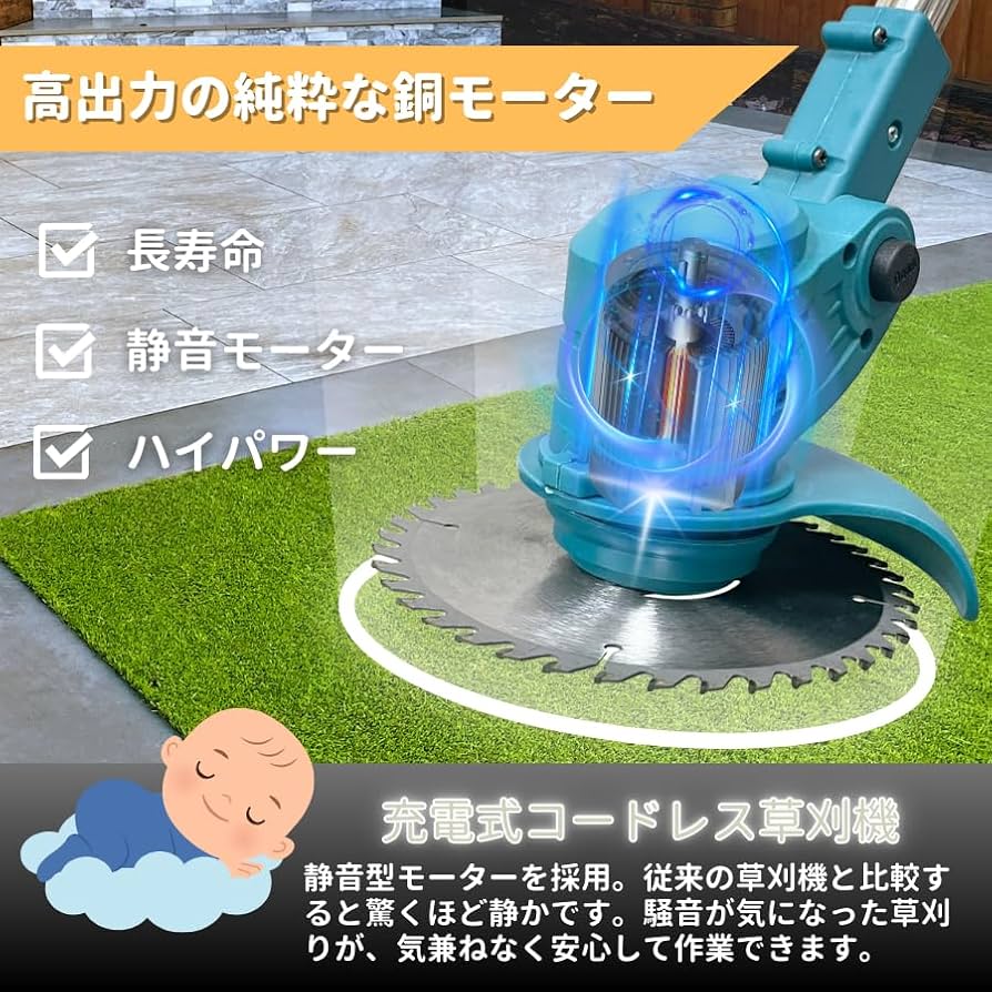 電動草刈機 芝刈機 充電式 マキタ18Vバッテリー互換 コードレス PSE認証済 充電式 草刈り機 4N1 芝刈り機 コードレス SHIUPURU電動 草刈機 マキタ