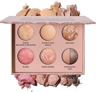 Laura Geller Baked Icons Full Face Palette Light: All-in-One Baked Makeup for Mature Skin with Foundations, Blush, Bronzer, Highlighter