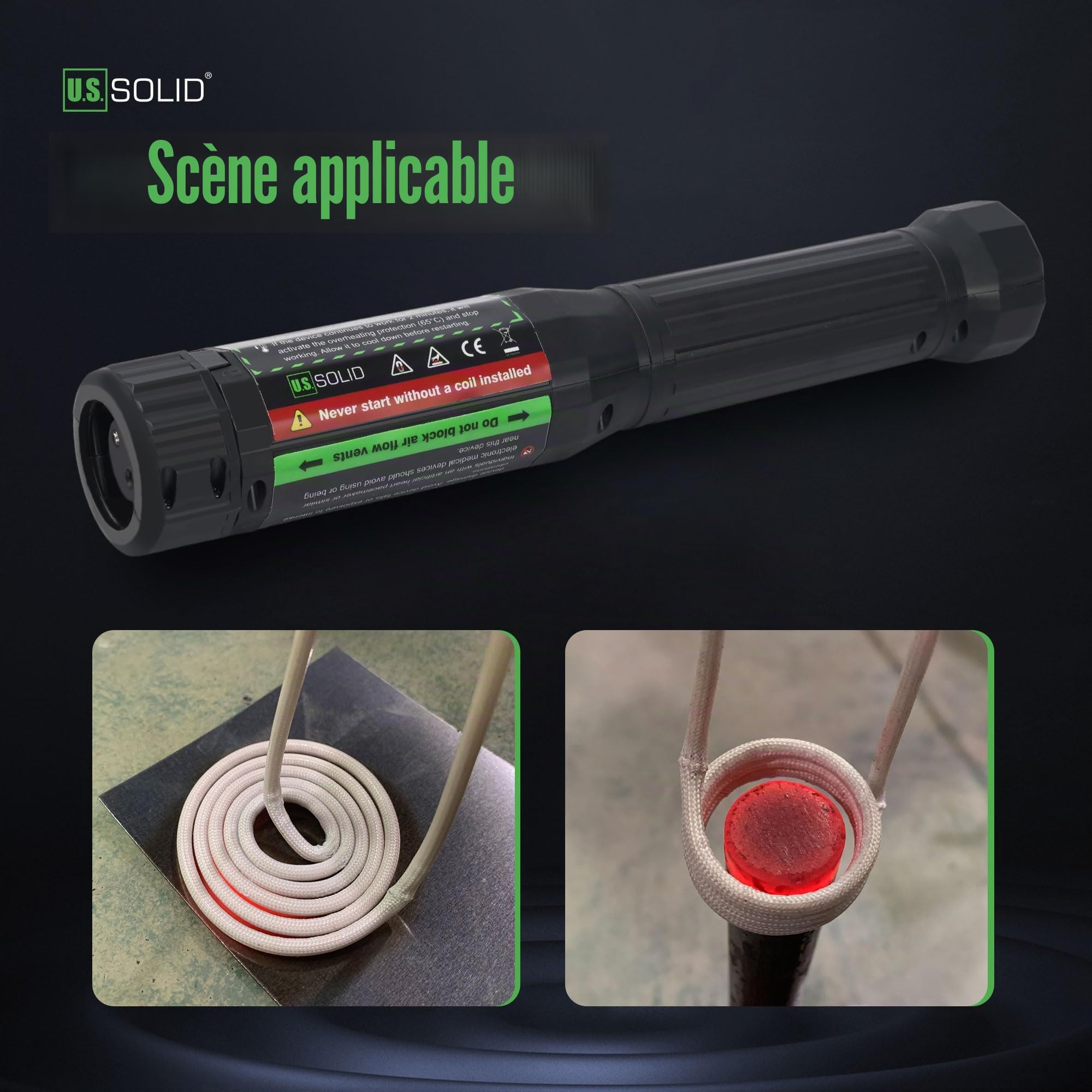 U.S. Solid Chauffage à induction portable sans flamme pour chauffer et enlever les boulons, équipé de 12 bobines
