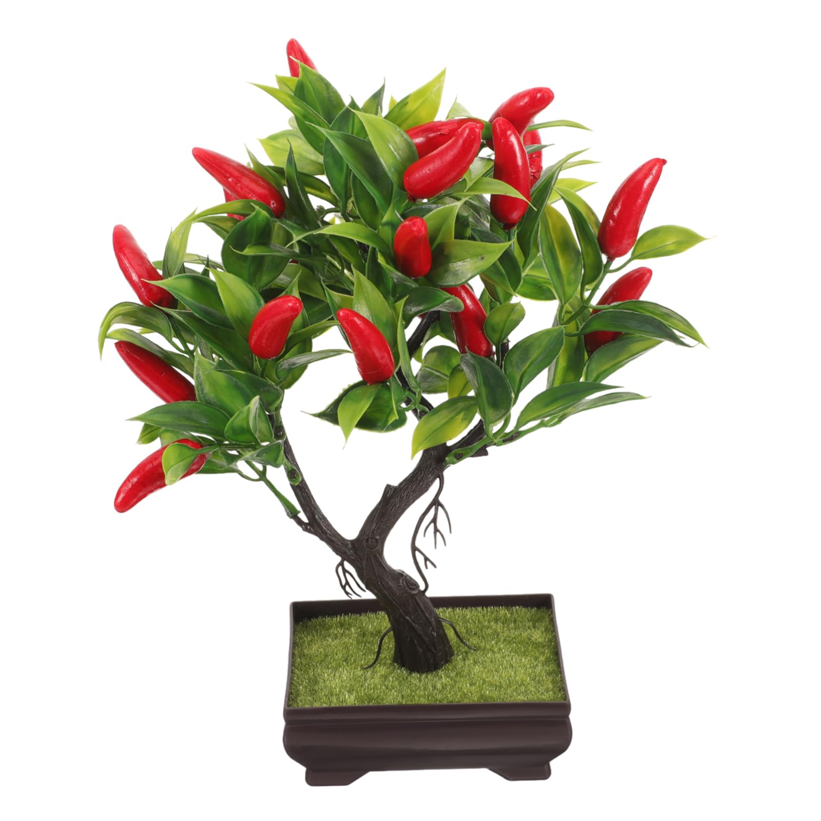 Amazon.de: Alipis Knstlicher Chilibaum Bonsai Pflanze Im Topf Realistische  Knstliche Topfpflanze Ohne Pflege Fr Bro Wohnzimmer Esstisch
