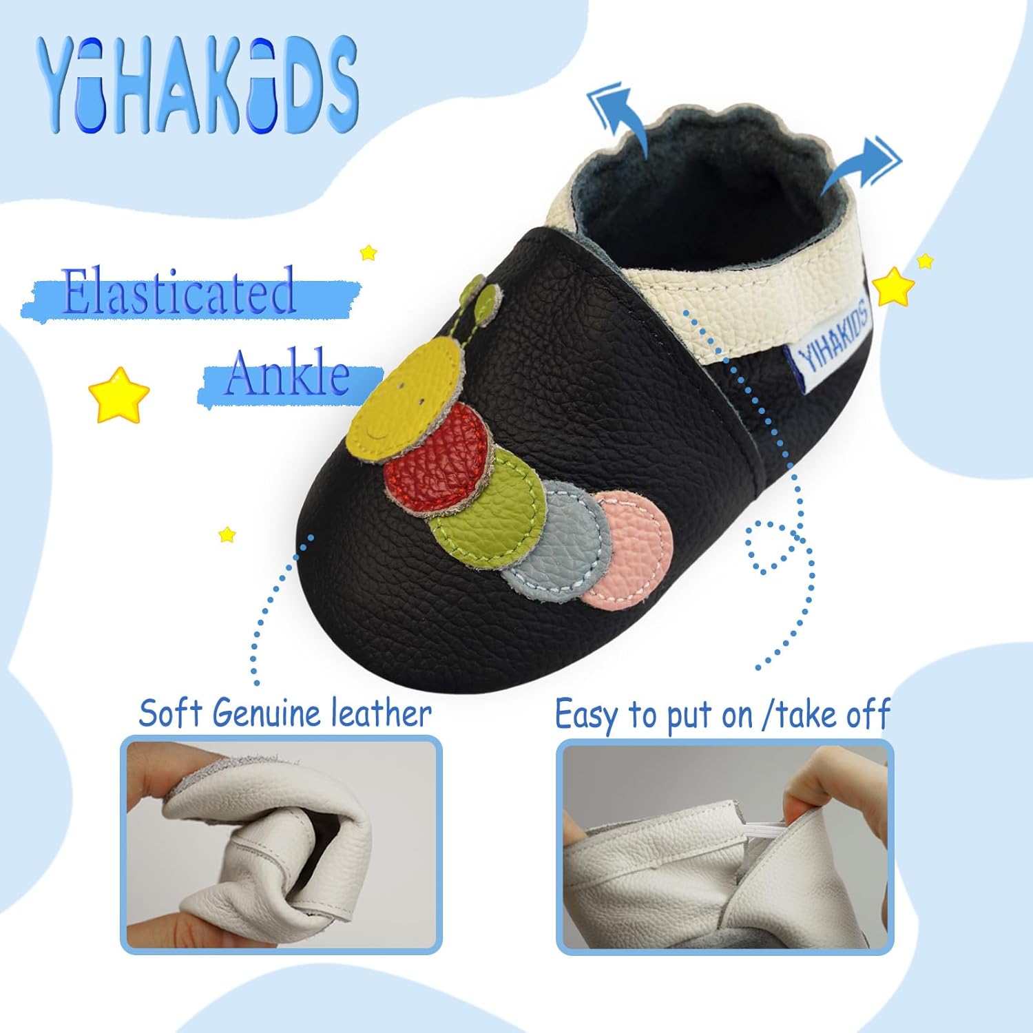 YIHAKIDS Soft Sole Baby Girls Boys Shoes Infant Toddler Leather Moccasins Slippers First Walker Crib Shoes Unisex - Image 4