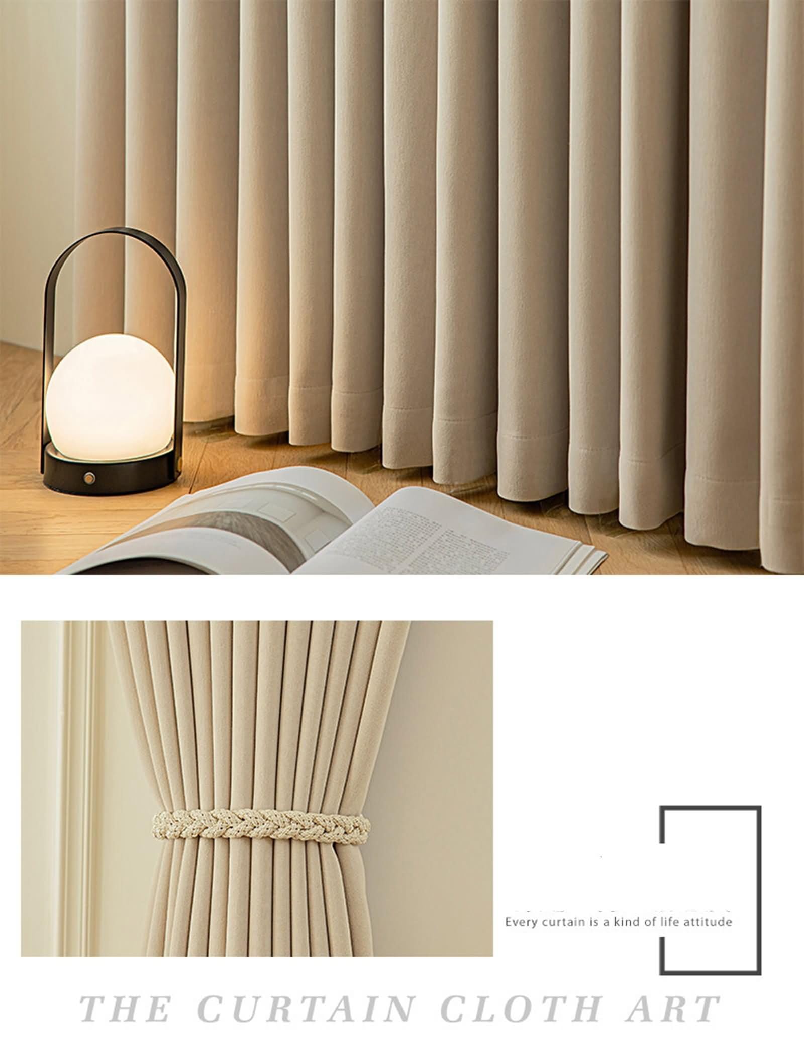 Vorhänge Verdunkelung mit Ösen 274 cm Lang, Blickdichte Gardinen Hell Beige Khaki Unifarbe Verdunkelungsvorhänge für Wohnzimmer Schlafzimmer Kinderzimmer 132x274 cm(B×H), 2er Set