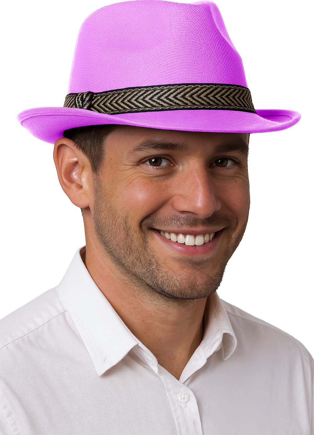 FIESTAS GUIRCA GUI13492 Adult Pink Gangster Hats, Masks and Party Accessories