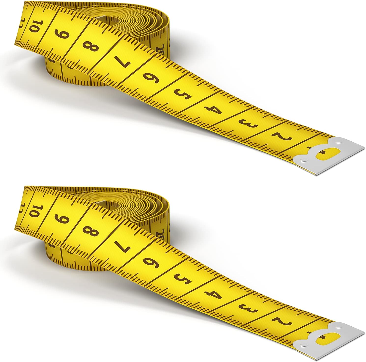 6 Pcs 120 inch Soft Measuring Tape 300 cm Double Scale Sewing Tape Measure Flexible Ruler for Sewing Tailor Cloth Body Measurement, Yellow