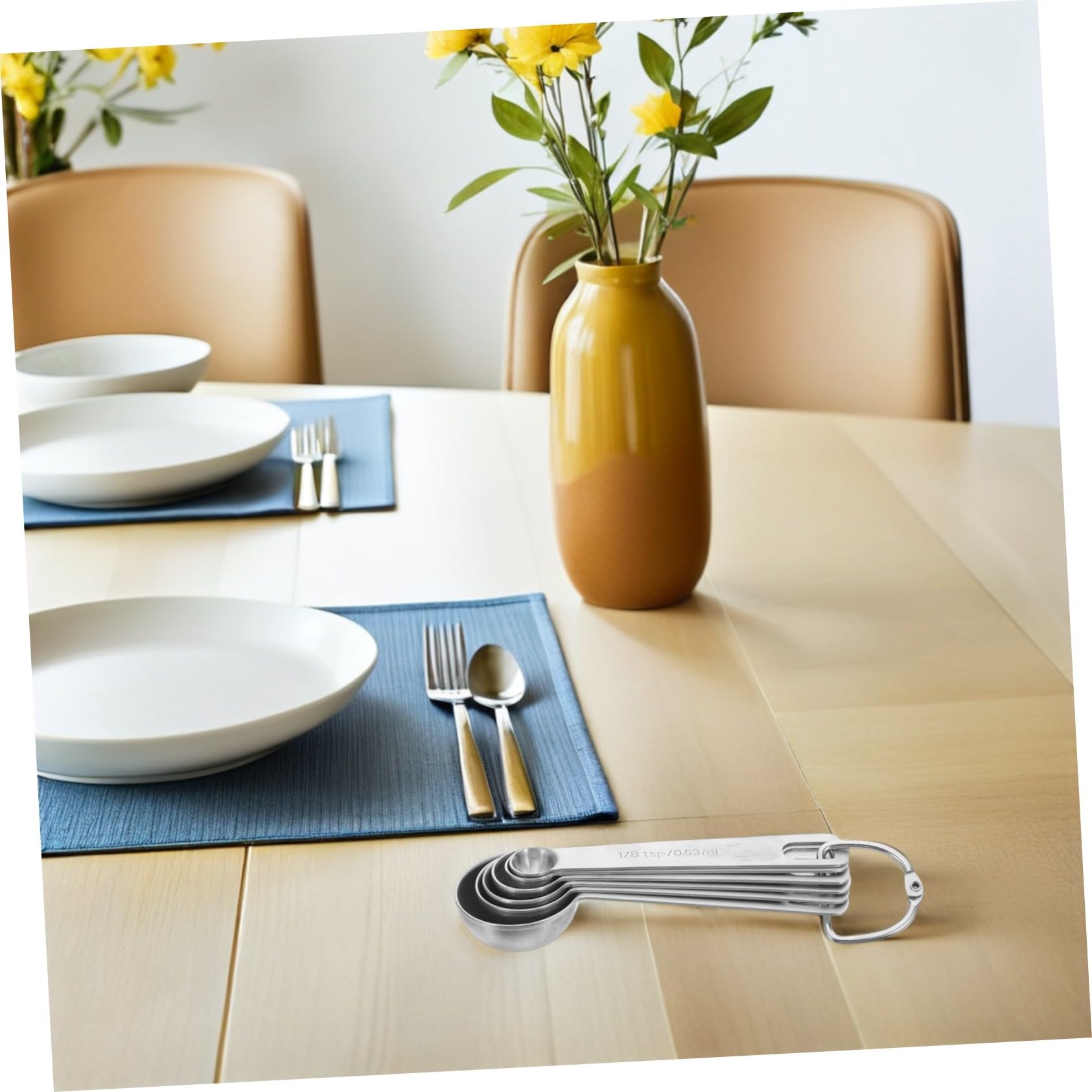 2 Juegos Tazas y Cucharas Medidoras Inoxidable con Asas Ergonómicas Resistentes y Fáciles de Limpiar para Ingredientes Secos y Líquidos Cocina y Repostería