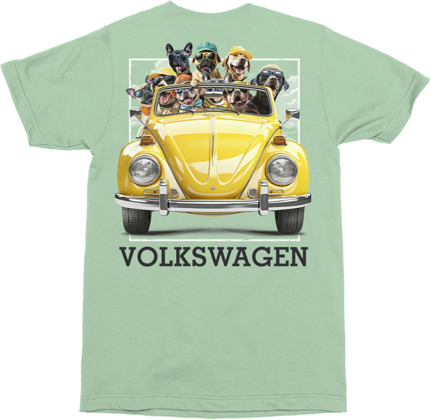 Volkswagen Dog Days Front and Back Print Green Colorway T-Shirt