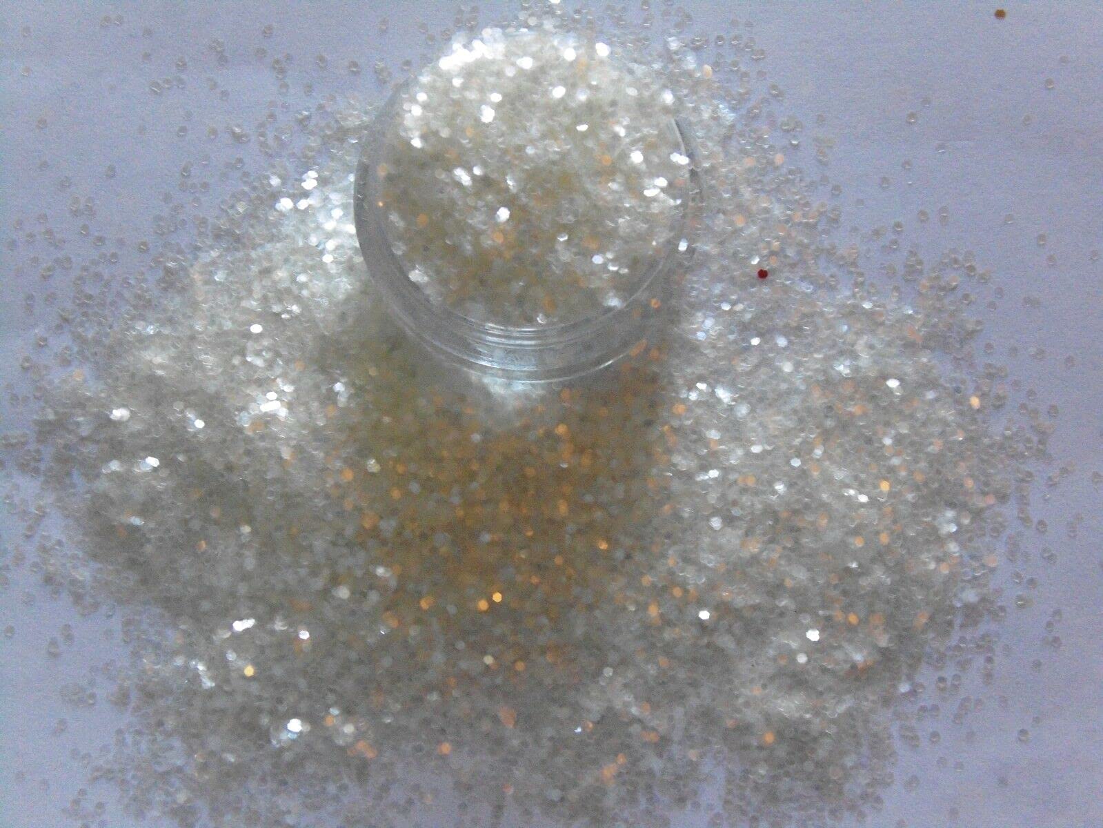 EliteKoopers 1MM White Metallic Glitter Cosmetic Chunky Nail Art Eye Festival Body Decorative Art & Craft Supply (10g)