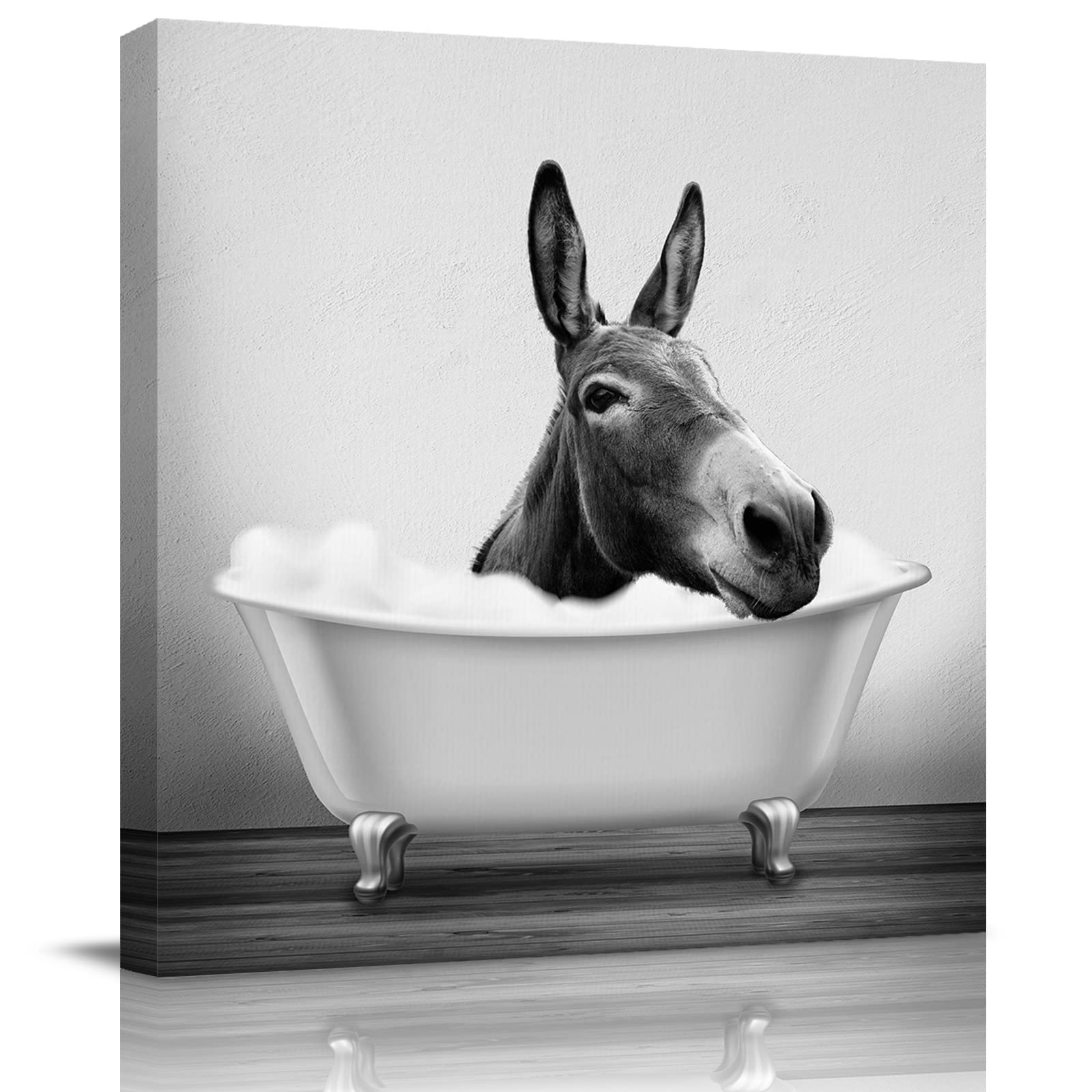 Amazon.com: Canvas Wall Art Funny Donkey Bathtub Very Abstract Minimalist  Black Oil Painting Wall Decor Stretched & Framed Artwork Paintings Ready to  Hang for Living Room Bedroom Kitchen-: Posters & Prints