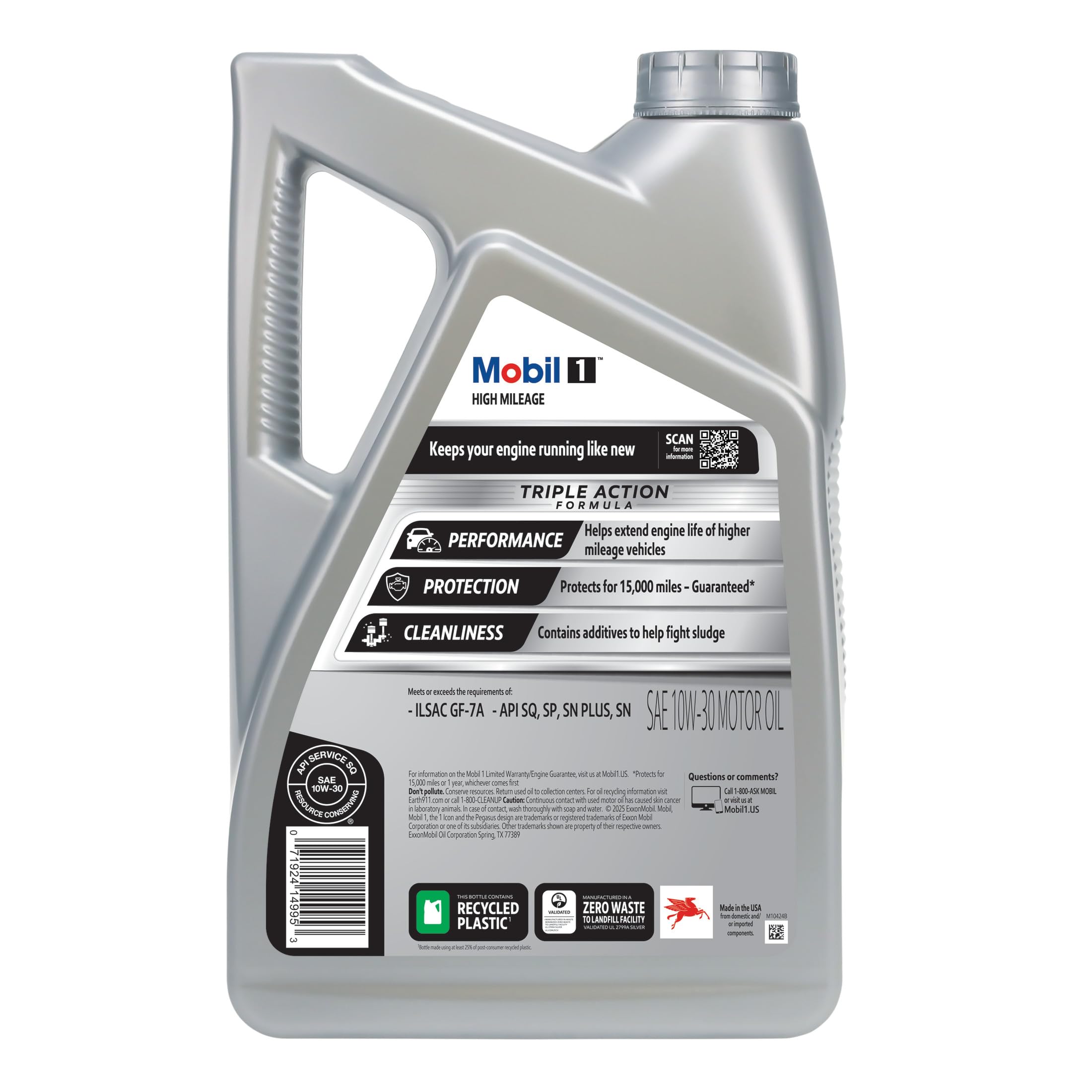 Amazon.com: Mobil 1 High Mileage Full Synthetic Motor Oil 10W-30