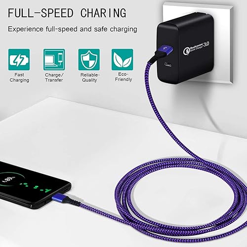 Miniatura 3 de Boxeroo Cable USB tipo C (paquete de 3 unidades de 10 pies), cable de carga USB C de carga rápida USB C a USB A iPhone 15 USB C cable de carga