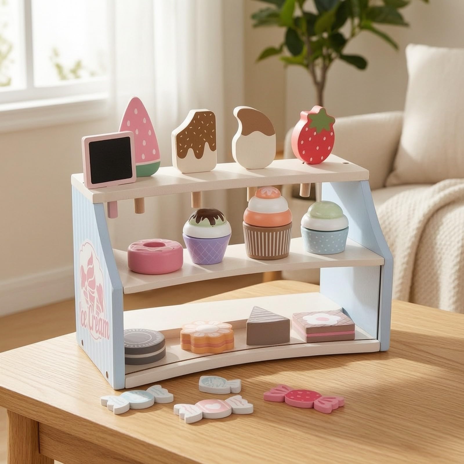 Espositore per Dolci Realistico Con Dolcetti Inclusi, Creativo, Alzatina per Dolci, Cameretta, Asilo , Bambini