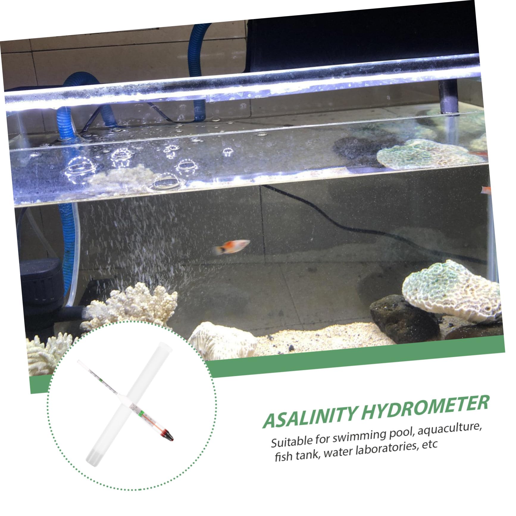 TOYANDONA 10 Sätze Salzgehaltmesser für Meerwasser Hydrometer digital Hydrometer Salzwasseraquarium Aquariensalz Messgerät Meersalz Tank Meerwasserqualitätstester Testkit für Aquarien Glas