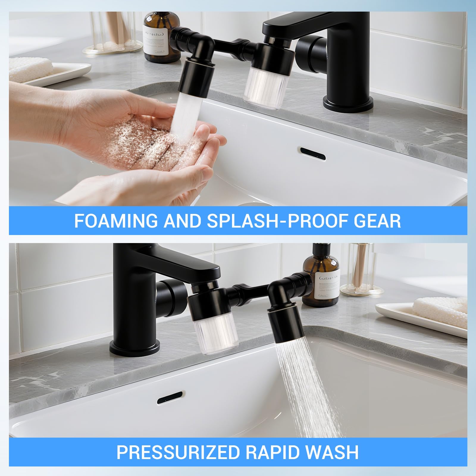 5 faucet filters - kitchen sink bathroom sink alternatives - faucet extender PP cotton - strong filter to — view 4