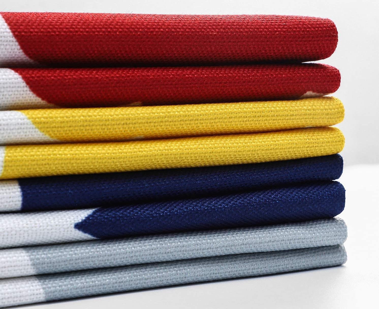 Rosso Federe Cuscini in Cotone e Lino Modello Geometrico,Federa per Divano Camera da Letto Casa All'aperto Terrazza Decorazione per Interni Auto 45x45cm, Set di 6 Pezzi