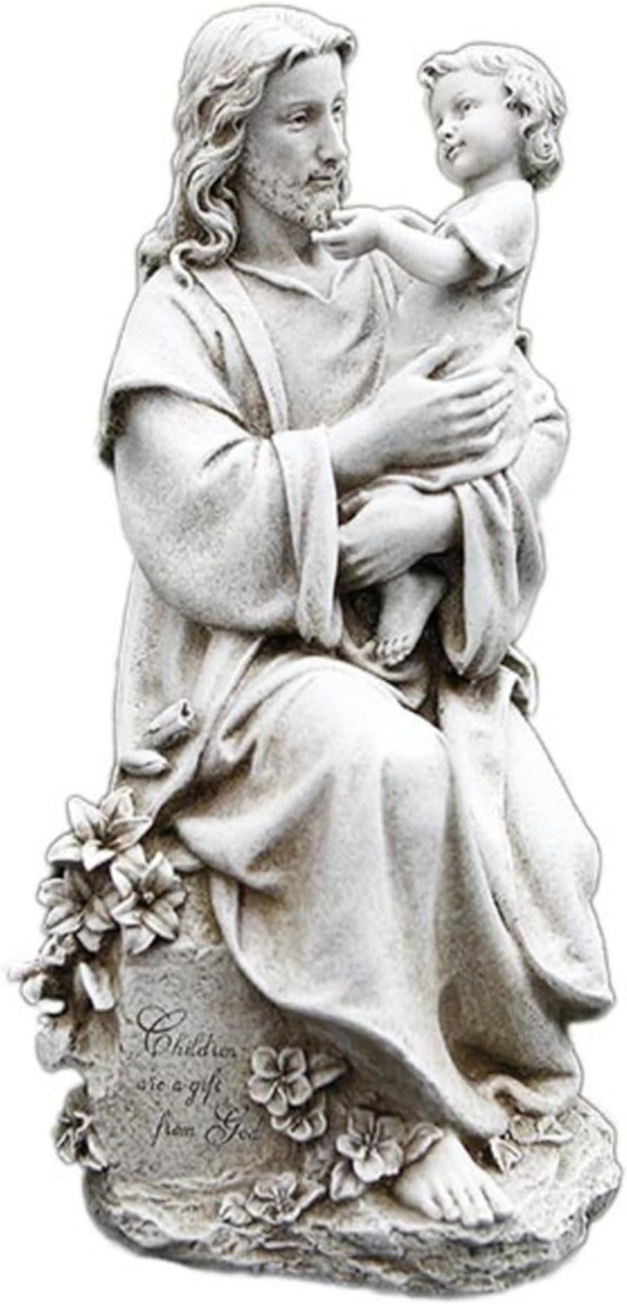 Avalon Gallery Garden Statue - Indoor/Outdoor Catholic Sculpture for Home or Church, 20" Tall, Jesus with Child