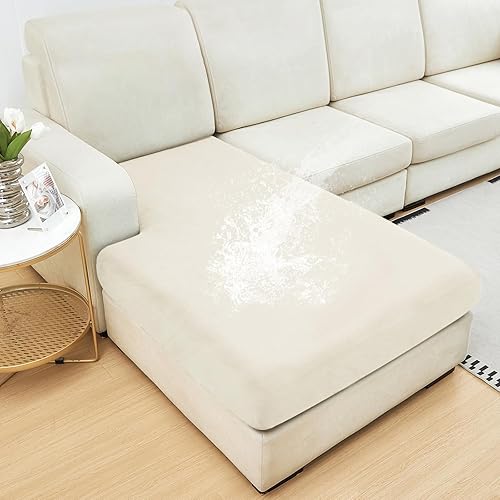 Miniatura 18 de NAISI Fundas de cojín impermeables para sofá, tela de terciopelo grueso, lavables, 3 piezas, fundas individuales para sofá modular con parte