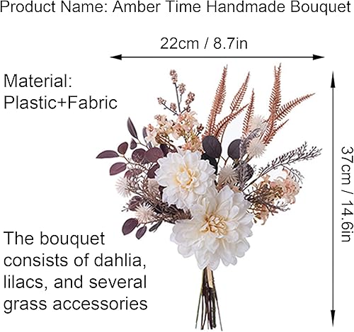 Miniatura 10 de hanlongyu Flores artificiales de seda de diente de león para decoración del hogar y boda, 2 ramos de flores sintéticas, centro de mesa de comedor,