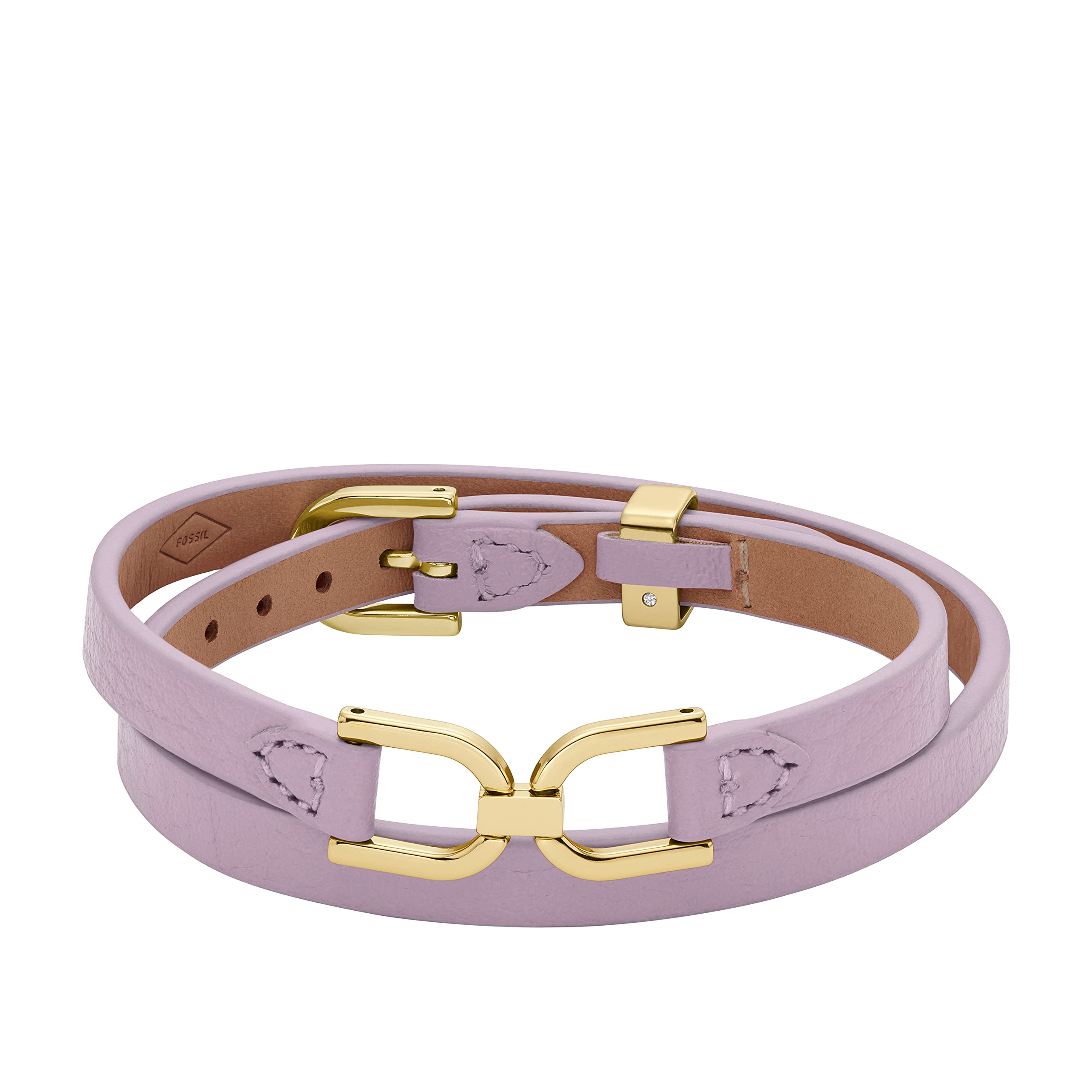 Fossil Women's Stainless Steel and Genuine Leather Bracelet