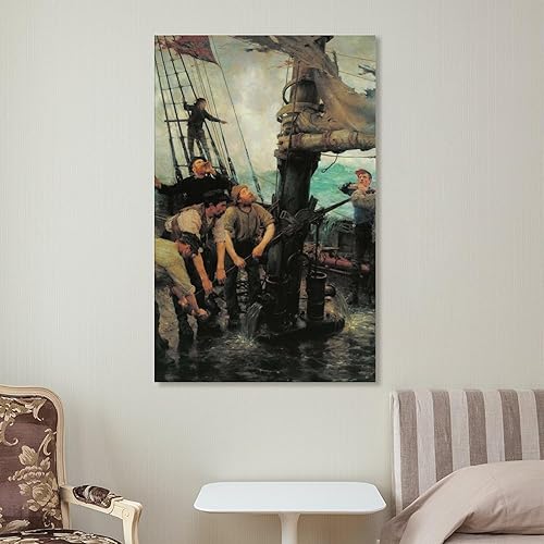 Miniatura 7 de All Hands to The Pumps by Henry Scott Tuke Wall Art Picture Painting Poster Canvas Print Posters Artworks Bedroom Living Room Decor
