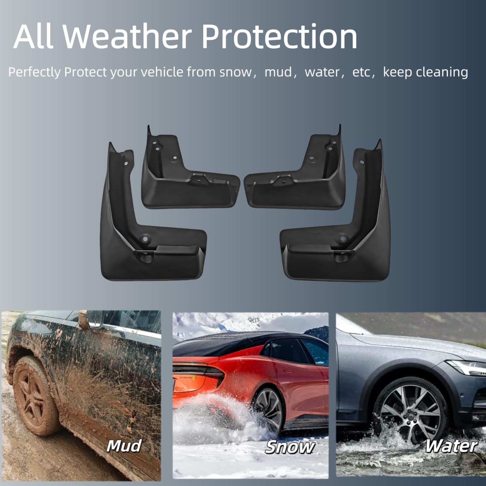 Front Fender Flares Set For Cadillac XT5 (2017-2024) - Direct Fit Gloss Black Wheel Arch Covers, PP Injection Molded